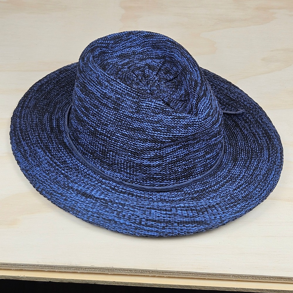 Wallaroo Hat Company Victoria Fedora Blue Black Marl Packable Sun Hat